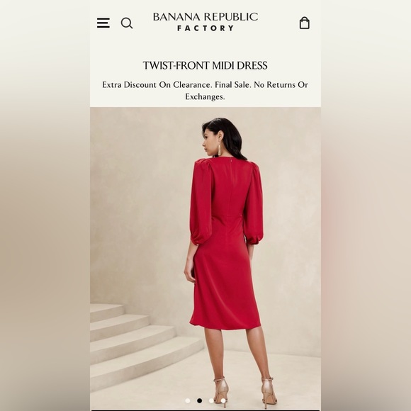 🌹Elegant Red twist-front midi dress♥️FREE SHIPPING - Picture 2 of 6